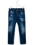 Dsquared2 Kids Ripped Detail Jeans, Girl's, Size: 8 Yrs, Blue