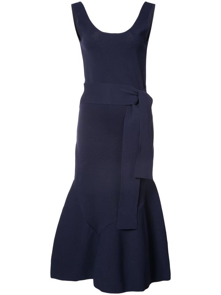 Rebecca Vallance - Belted Knit Dress - Women - Merino - 10, Blue, Merino