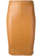 Drome Midi Fitted Skirt, Women's, Nude/neutrals, Leather