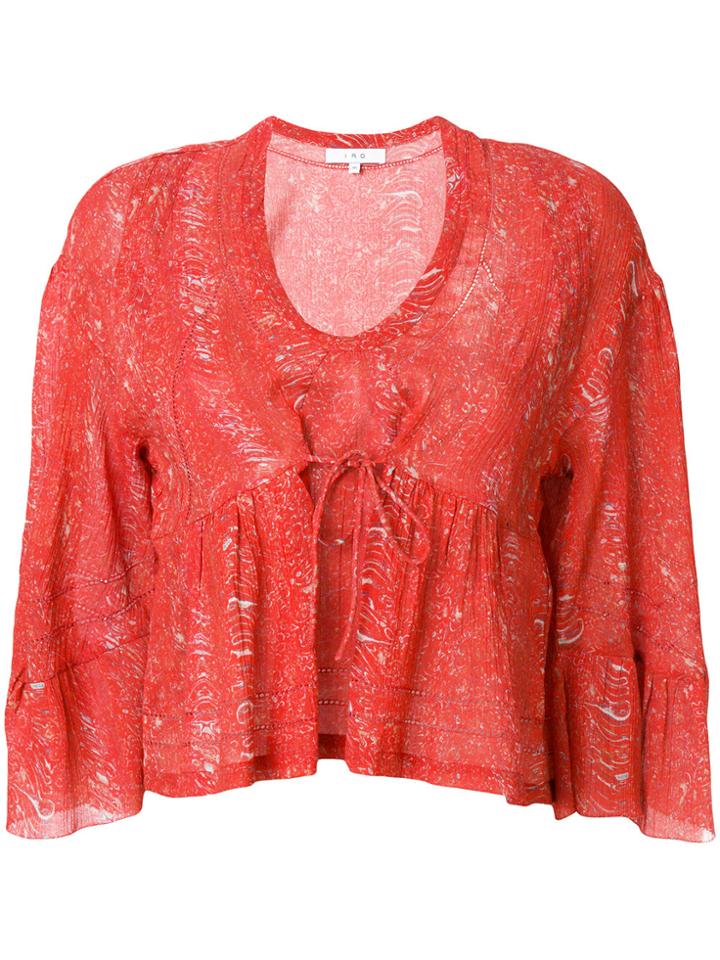 Iro Deep U-neck Blouse - Red