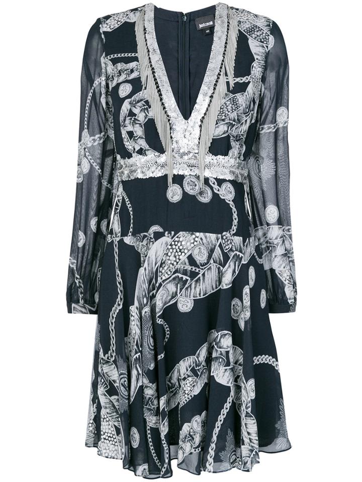 Just Cavalli Chain Reaction Short Dress - Blue