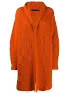 Luisa Cerano Chunky Knit Cardi-coat - Orange
