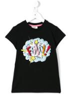Fendi Kids Logo Explosion Print T-shirt, Girl's, Size: 10 Yrs, Black