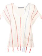 Raquel Allegra V-neck Striped Top - White