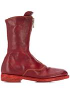 Guidi Front-zip Calf-length Boots - Red