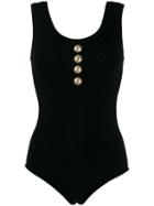 Balmain Button Embellished Bodysuit - Black