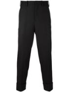 Neil Barrett Cropped Trousers, Men's, Size: 46, Black, Polyester/spandex/elastane/viscose/virgin Wool