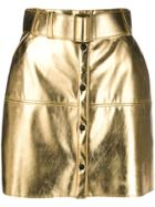 Msgm Metallic Pencil Mini Skirt - Gold