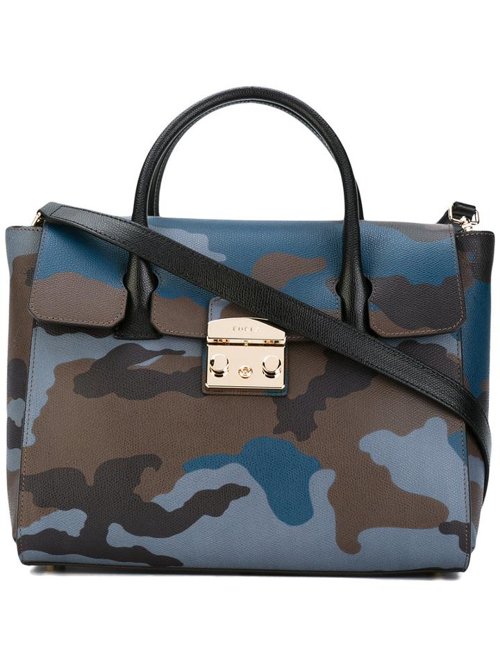 Furla - Camouflage Tote - Women - Leather - One Size, Brown, Leather