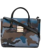 Furla - Camouflage Tote - Women - Leather - One Size, Brown, Leather