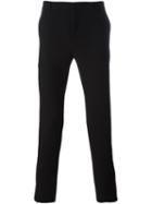 Balmain Side Stripe Slim Trousers, Men's, Size: 52, Black, Cotton