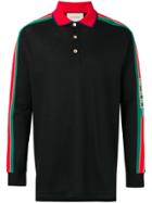 Gucci Logo Stripe Polo Shirt - Black