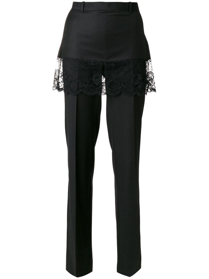 Givenchy Lace Overlay Tailored Trousers - Black