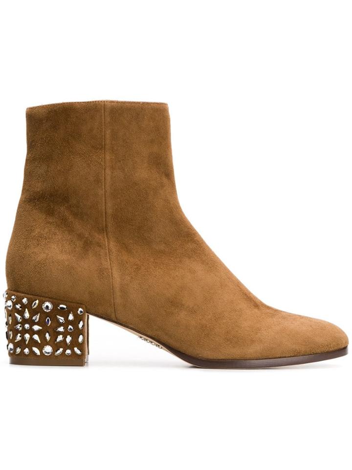 Rodo Embellished Heel Boots - Brown
