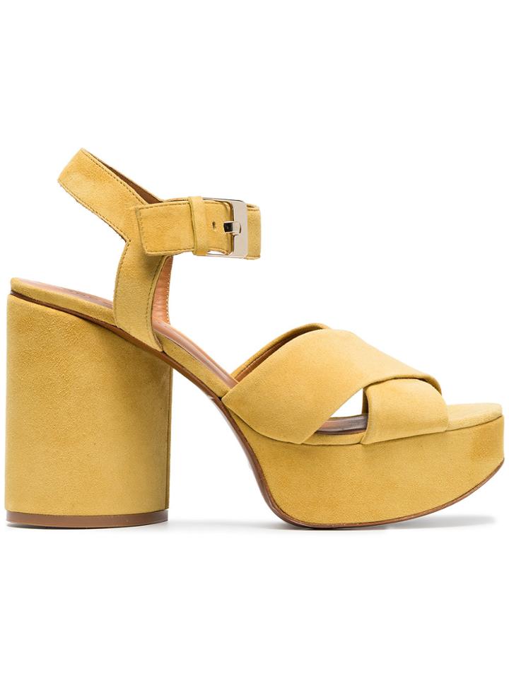 Robert Clergerie Vianne 110 Platform Sandals - Yellow & Orange