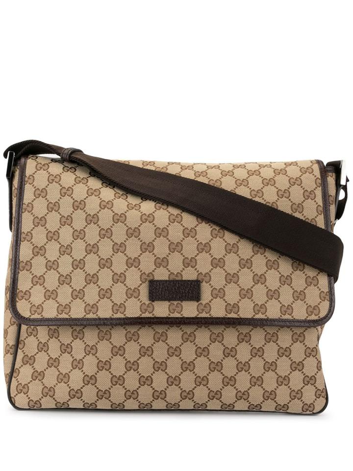 Gucci Pre-owned Gg Pattern Messenger Shoulder Bag - Brown