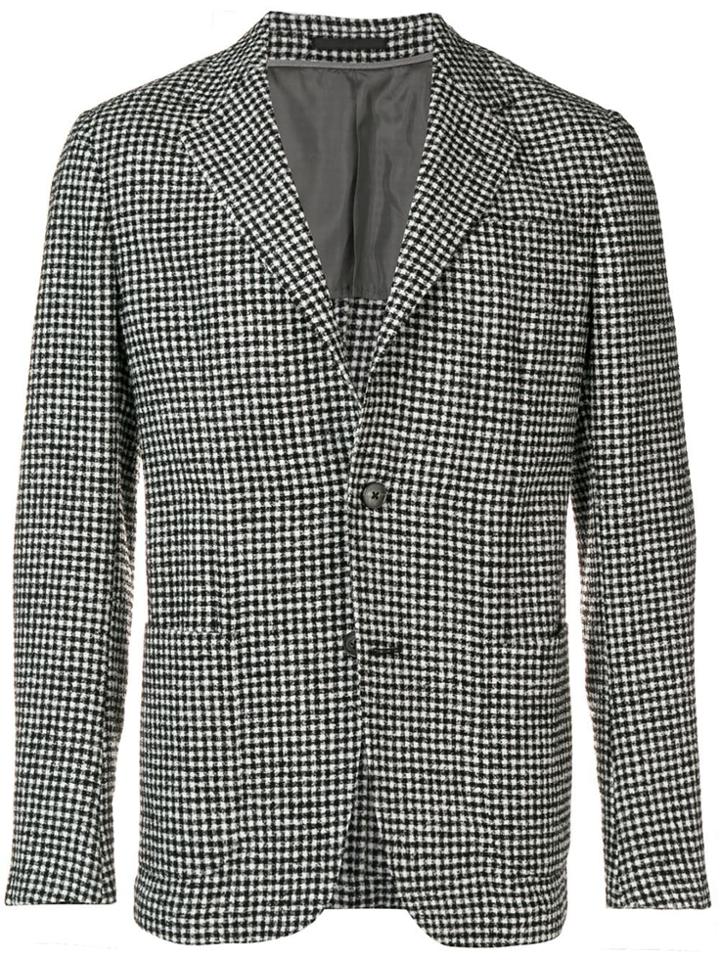Z Zegna Micro-check Blazer Jacket - Black