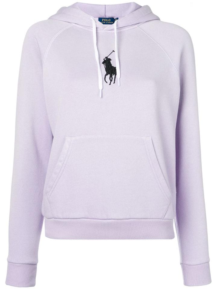 Ralph Lauren Logo Embellished Hoodie - Purple