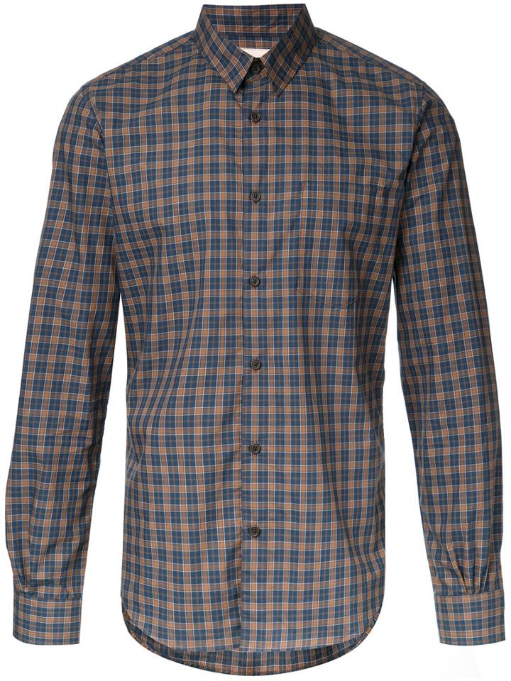 Factotum Checked Shirt, Men's, Size: 48, Yellow/orange, Cotton