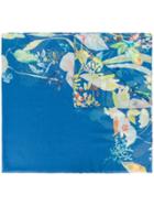 Agnona Floral Print Scarf - Blue