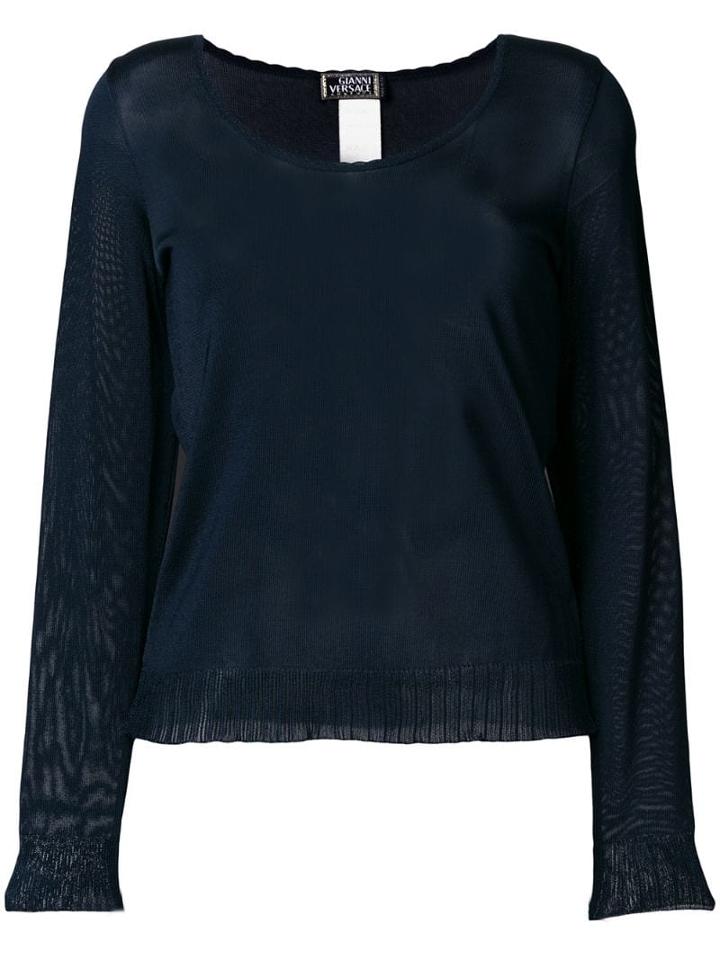 Versace Pre-owned Semi-sheer Blouse - Blue