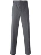 Thom Browne Pleated Straight Leg Trousers, Men's, Size: 3, Grey, Cotton/cupro
