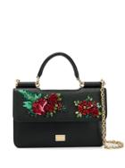 Dolce & Gabbana Embellished Roses Handbag - Black