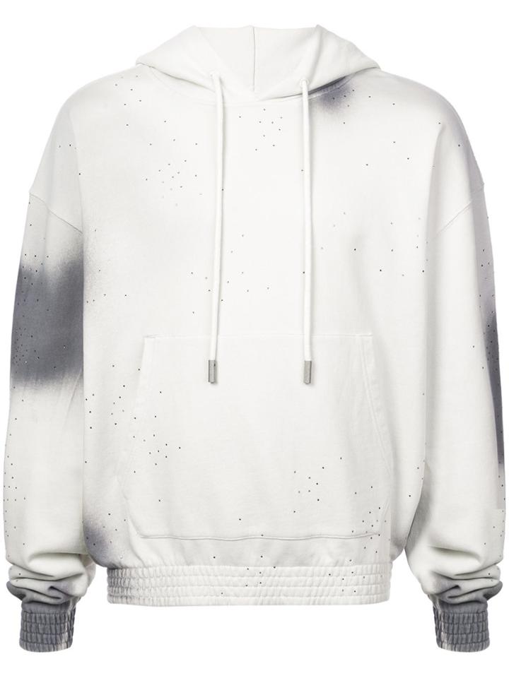 Off-white Logo Printed Dyed Hoodie - Grey