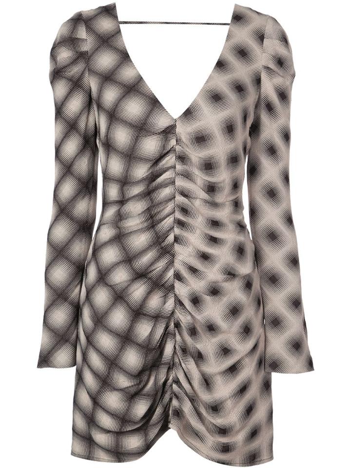 Eckhaus Latta Backless Plaid Dress - Brown