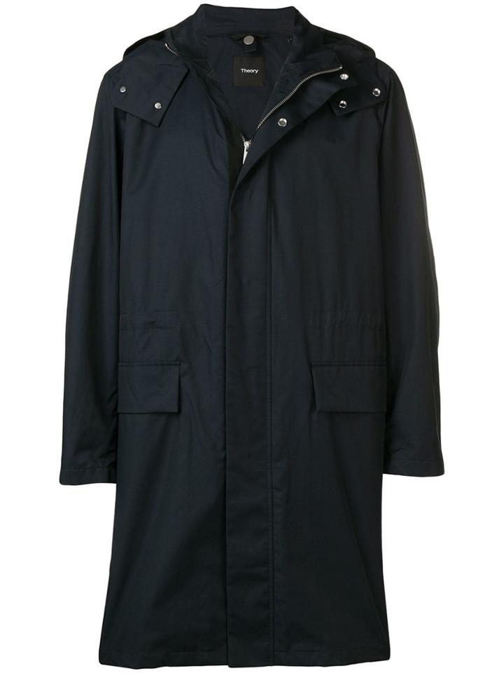 Theory Hooded Raincoat - Blue