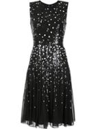 Carolina Herrera Sequin Dots Detailing Dress, Women's, Size: 10, Black, Silk