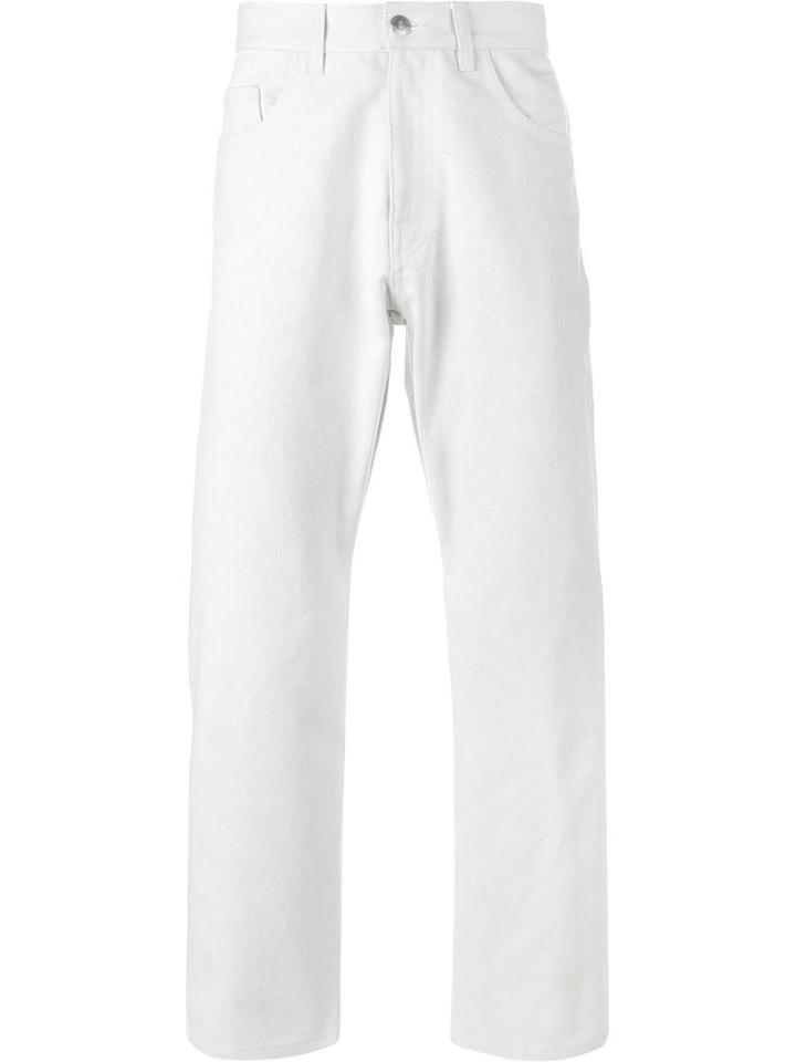 Raf Simons Straight Bleached Jeans, Men's, Size: 36, White, Cotton