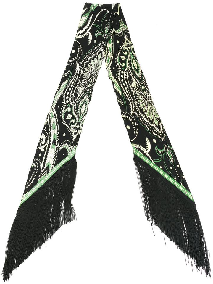 Rockins Pricklypaisley Skinny Silk Scarf, Women's, Green, Silk