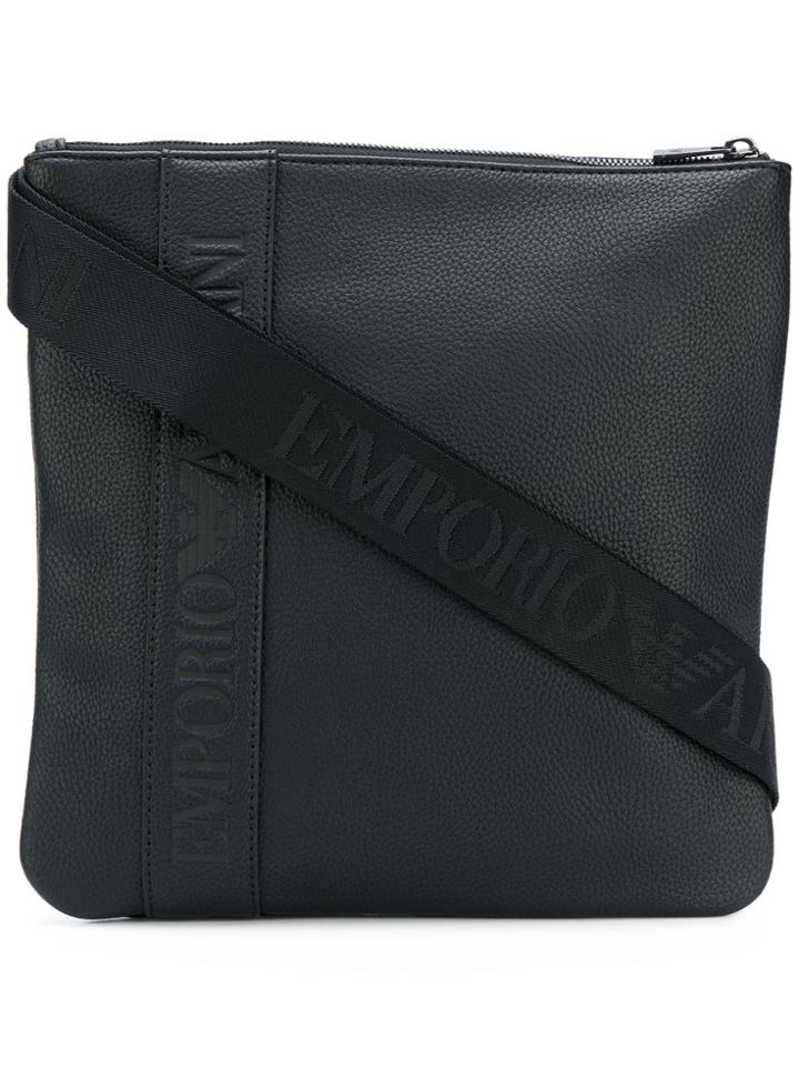 Emporio Armani Logo Stripe Shoulder Bag - Black