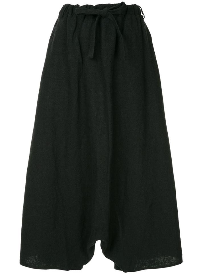 Aleksandr Manamïs Cropped Drop-crotch Trousers - Black