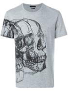 Alexander Mcqueen Skull Print T-shirt, Men's, Size: S, Grey, Cotton