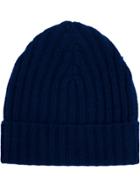 Warm-me Ribbed Knitted Beanie Hat - Blue