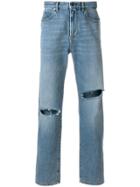 Saint Laurent Slashed Detail Jeans - Blue