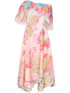 Peter Pilotto Floral Print Off-shoulder Dress - Sky Poppy