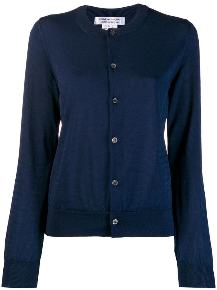 Comme Des Garçons Round Neck Knitted Cardigan - Blue