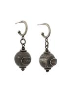 Jean Paul Gaultier Vintage Logo Sphere Earrings - Metallic