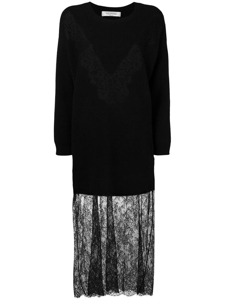 Valentino Lace Knit Dress - Black