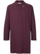 Yohji Yamamoto Vintage Longline Long-sleeve Polo Shirt - Pink & Purple