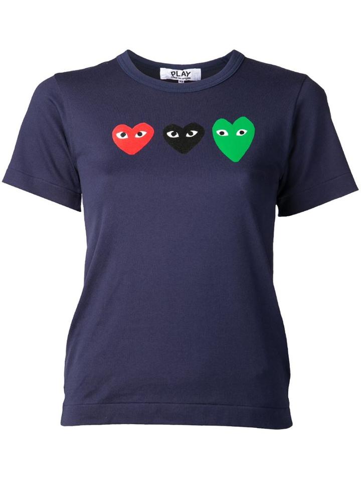 Comme Des Garçons Play Basic T-shirt, Women's, Size: Large, Blue, Cotton