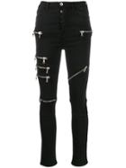Unravel Project Multi Zip Skinny Trousers - Black