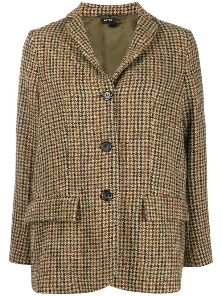 Aspesi Plaid Print Jacket - Neutrals