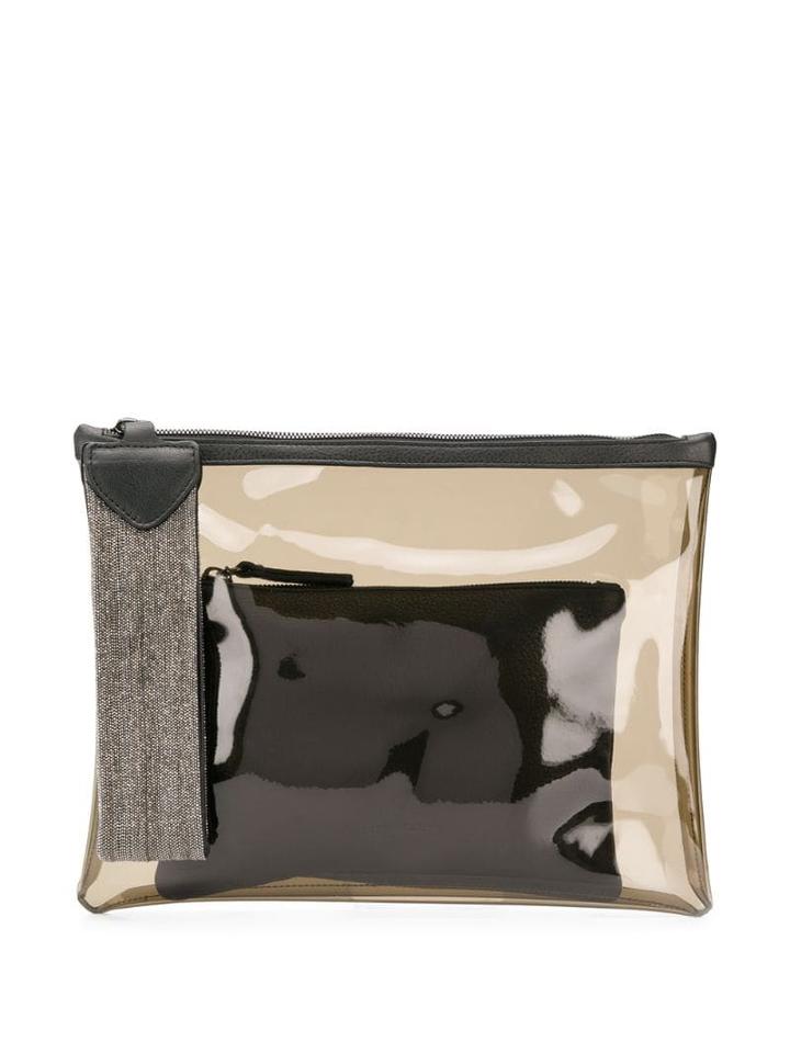 Fabiana Filippi Panelled Clutch - Brown