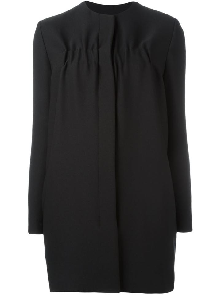 Mm6 Maison Margiela Gathered Detail Short Coat, Women's, Size: 40, Black, Polyester/viscose