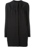 Mm6 Maison Margiela Gathered Detail Short Coat, Women's, Size: 40, Black, Polyester/viscose