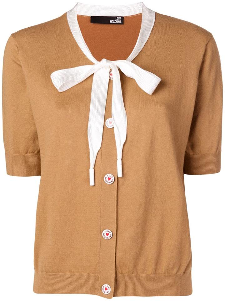 Love Moschino Neck Tie Cardigan - Brown